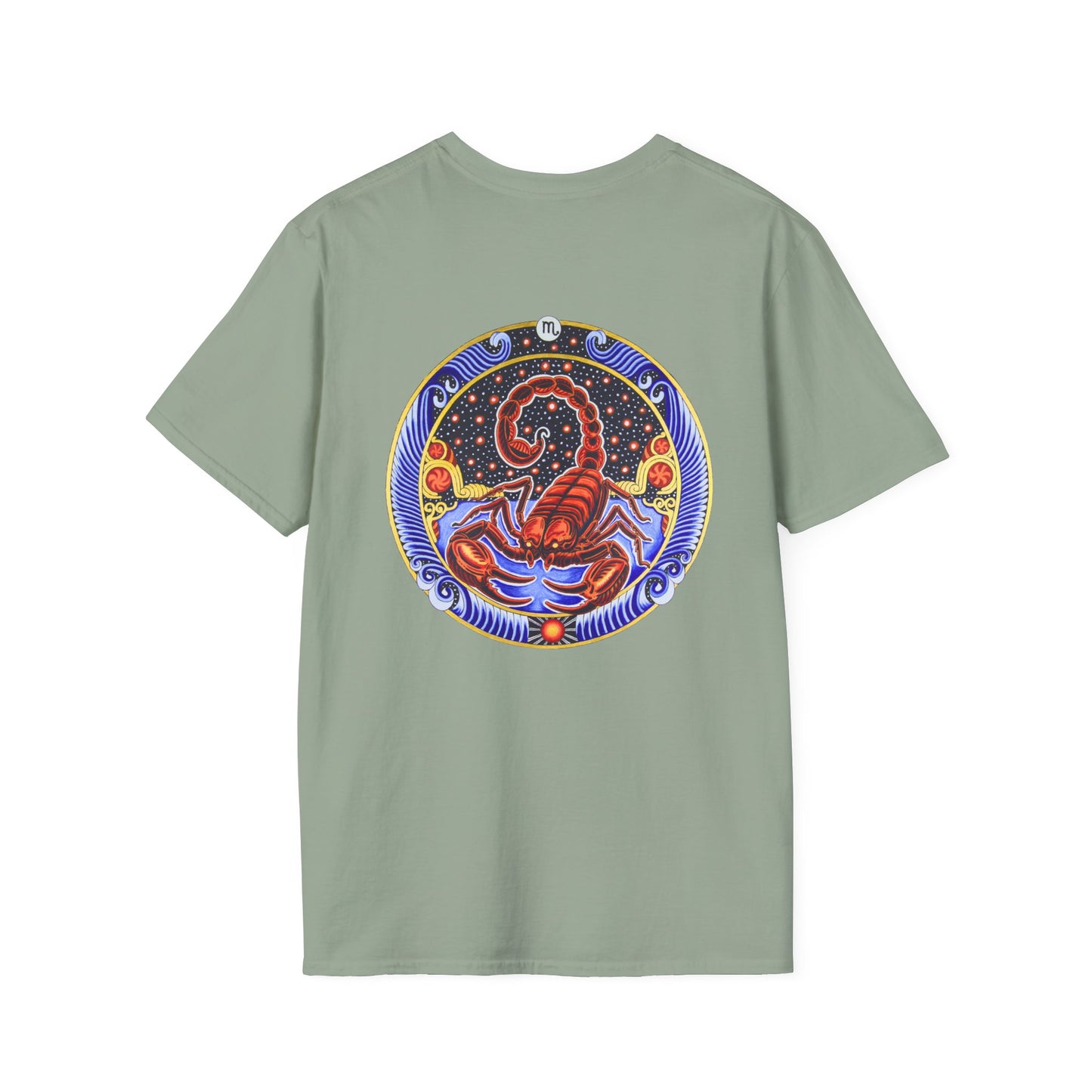 Scorpio Zodiac Crew Neck T-Shirt – Hand-Drawn Celestial Design (Non-AI)