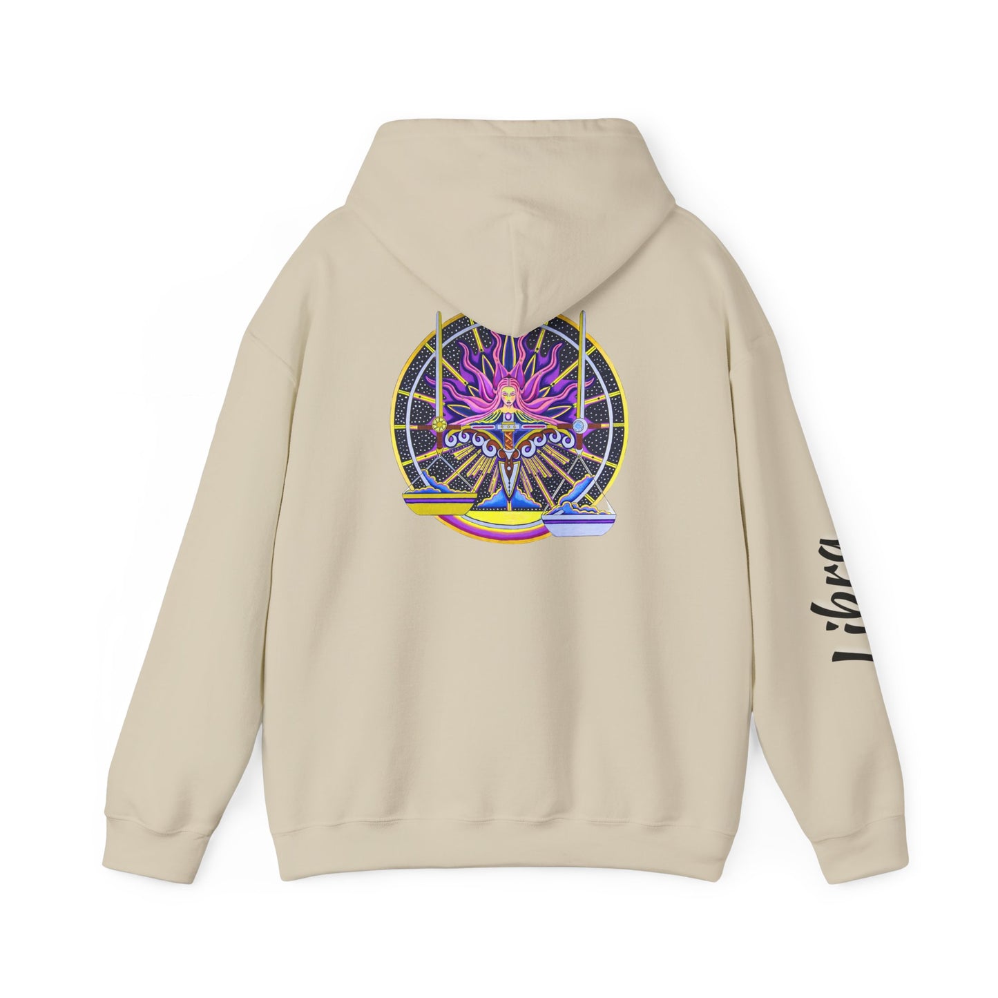 Libra Zodiac Hoodie – Hand-Drawn Celestial Design (Non-AI)