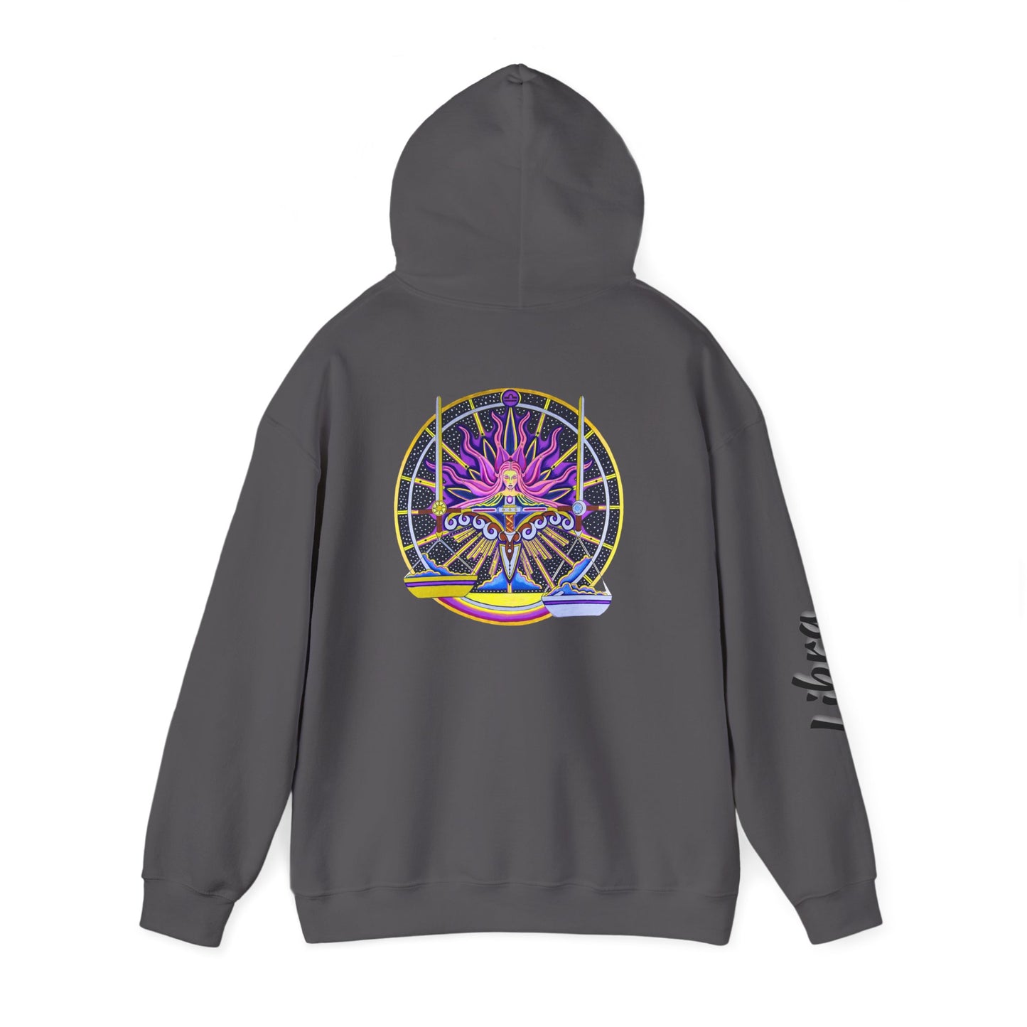 Libra Zodiac Hoodie – Hand-Drawn Celestial Design (Non-AI)
