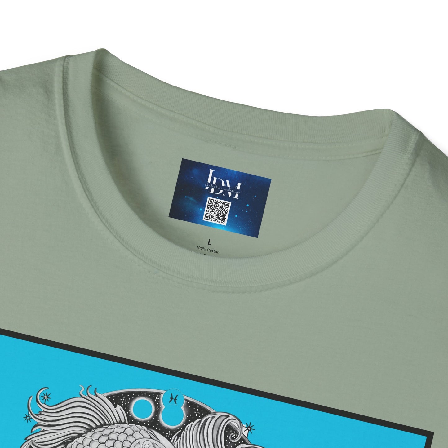 Pisces Zodiac SoftStyle T-Shirt - Hand-Drawn Celestial Design (Non-AI)  Universal