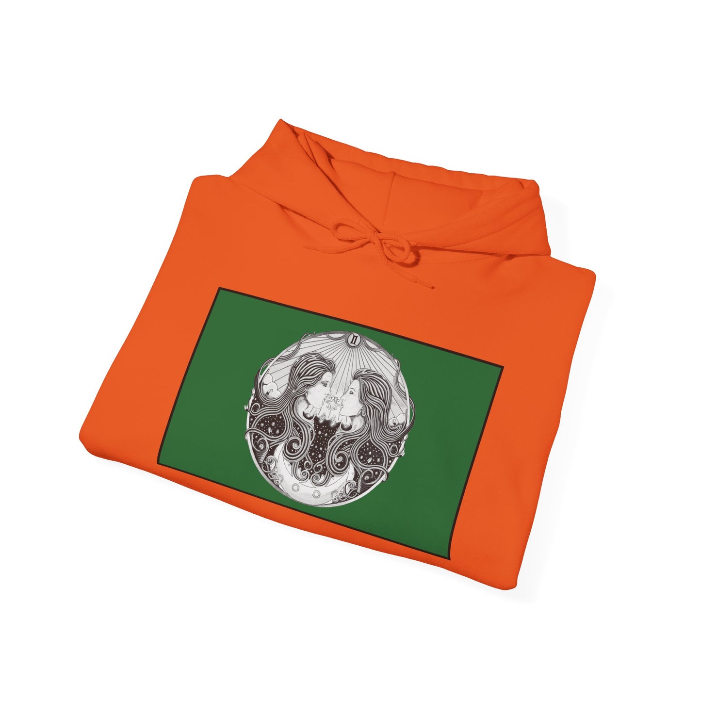 Gemini Zodiac Hoodie - Hand-Drawn Celestial Design (Non-AI) Universal