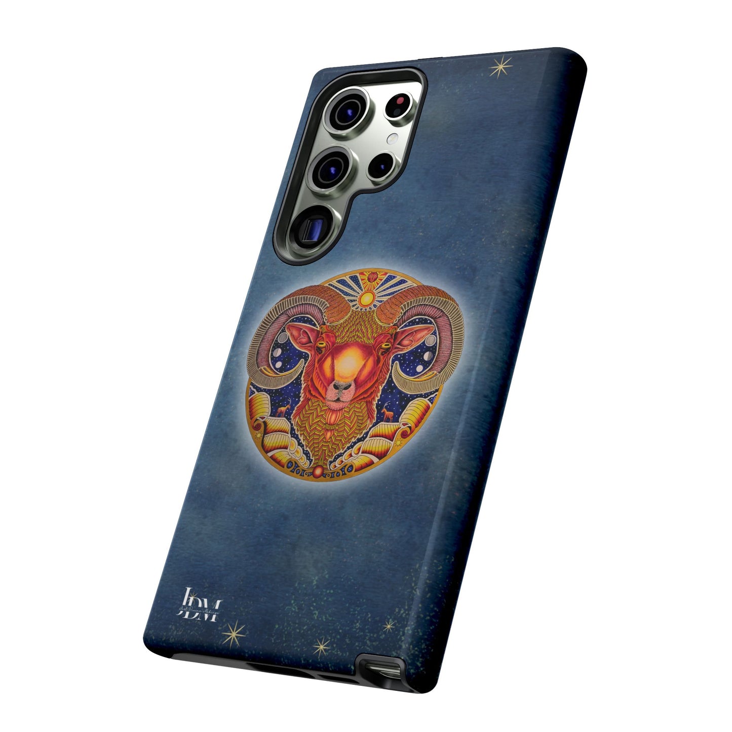 Aries Zodiac Phone Case - Hand-Drawn Celestial Design (Non-AI)