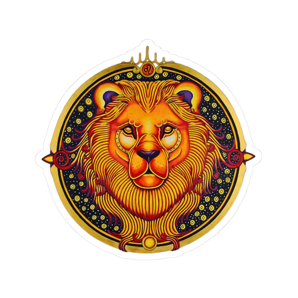 Leo Kiss-Cut Sticker - Hand-Drawn Celestial Design (Non-AI)