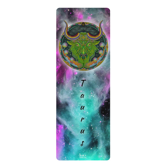 Taurus Zodiac Yoga Mat - Hand-Drawn Celestial Design (Non-AI)