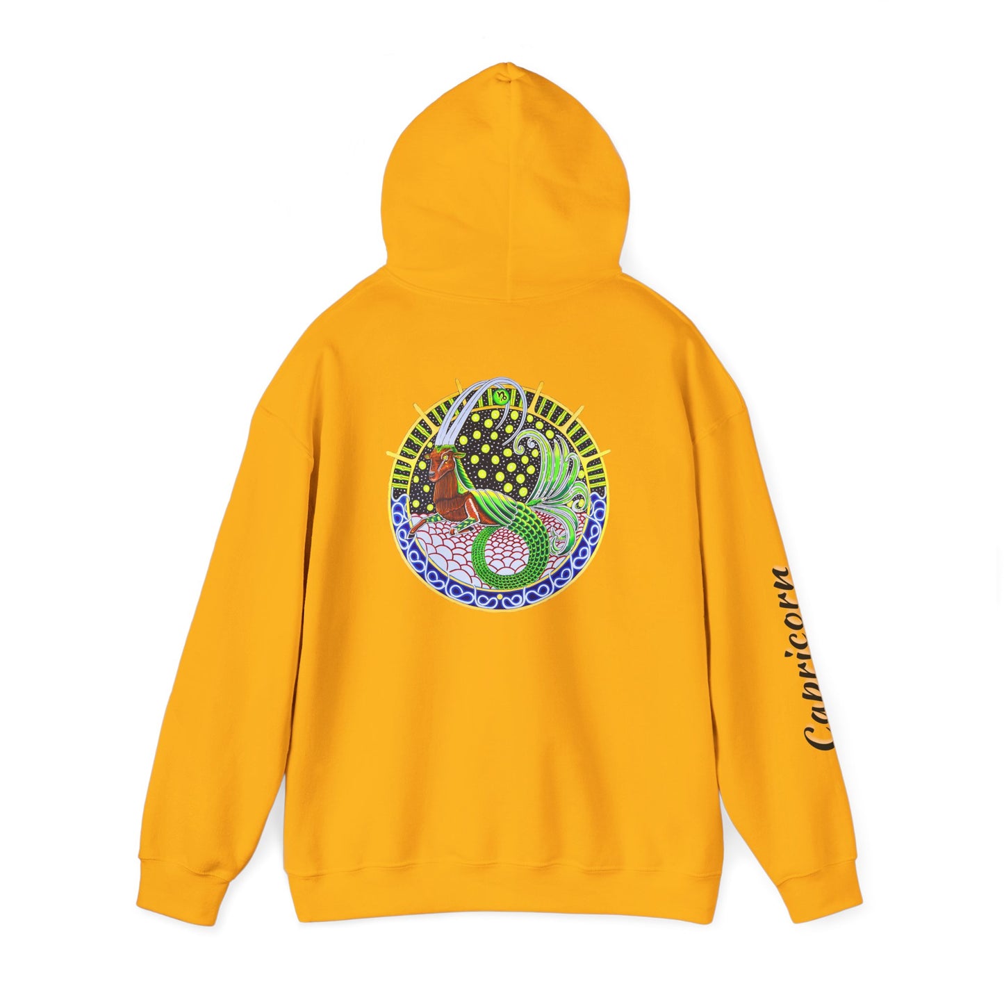 Capricorn Zodiac Hoodie – Hand-Drawn Celestial Design (Non-AI)