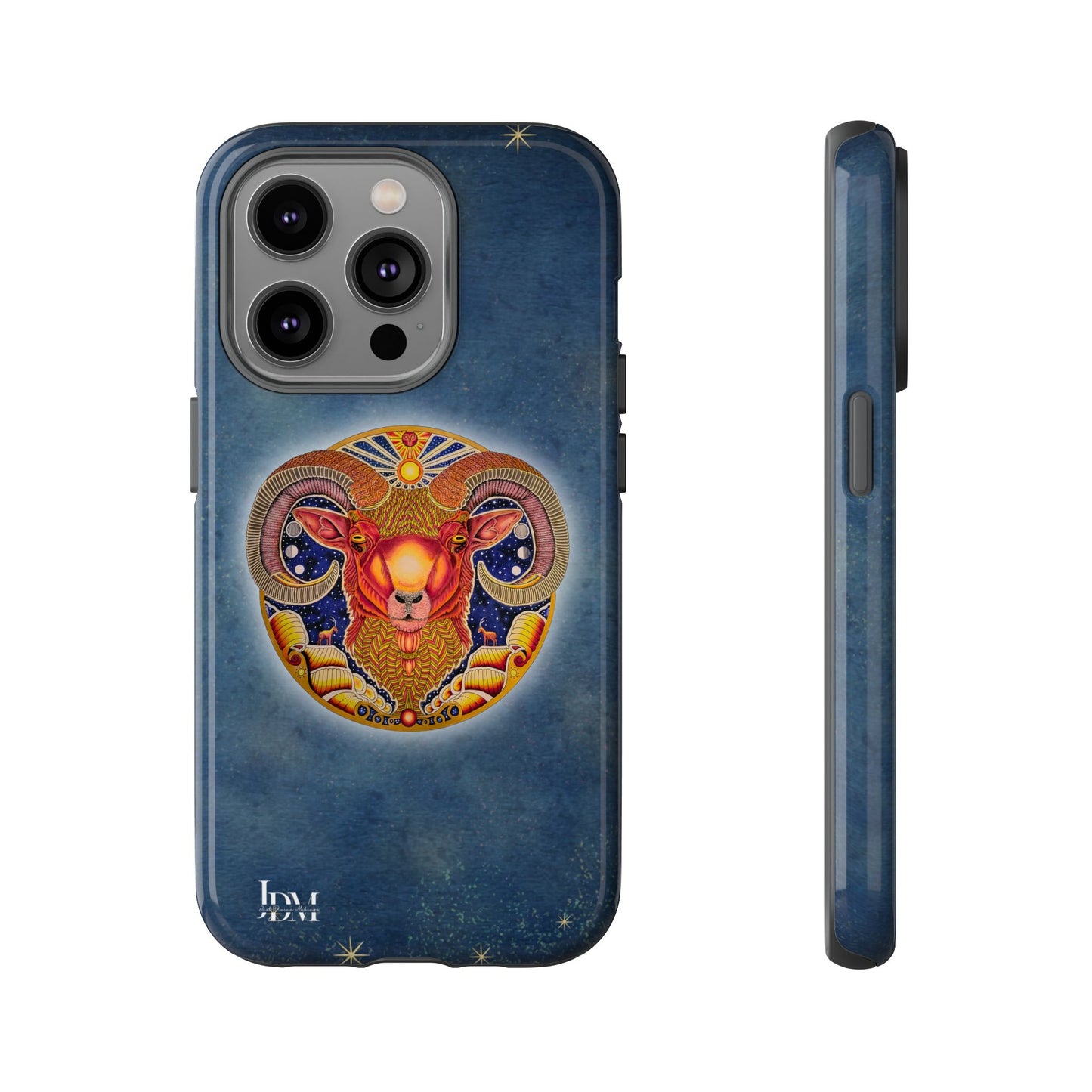 Aries Zodiac Phone Case - Hand-Drawn Celestial Design (Non-AI)