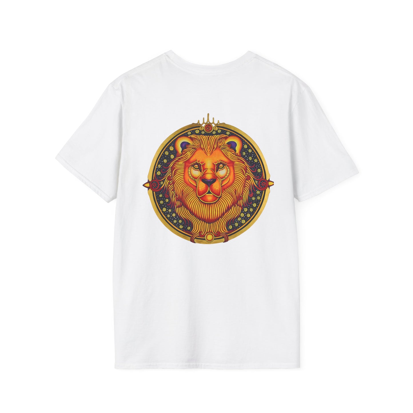 Leo Zodiac Crew Neck T-Shirt – Hand-Drawn Celestial Design (Non-AI)