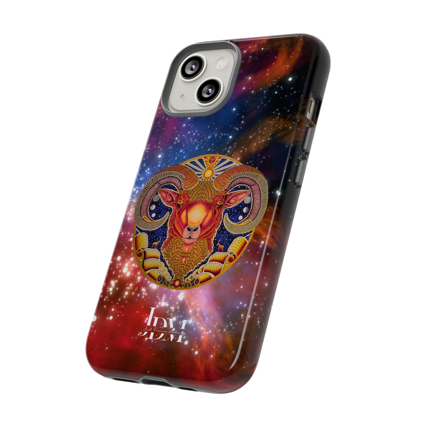 Aries Zodiac Tough Phone Case – Hand-Drawn Celestial Design (Non-AI)