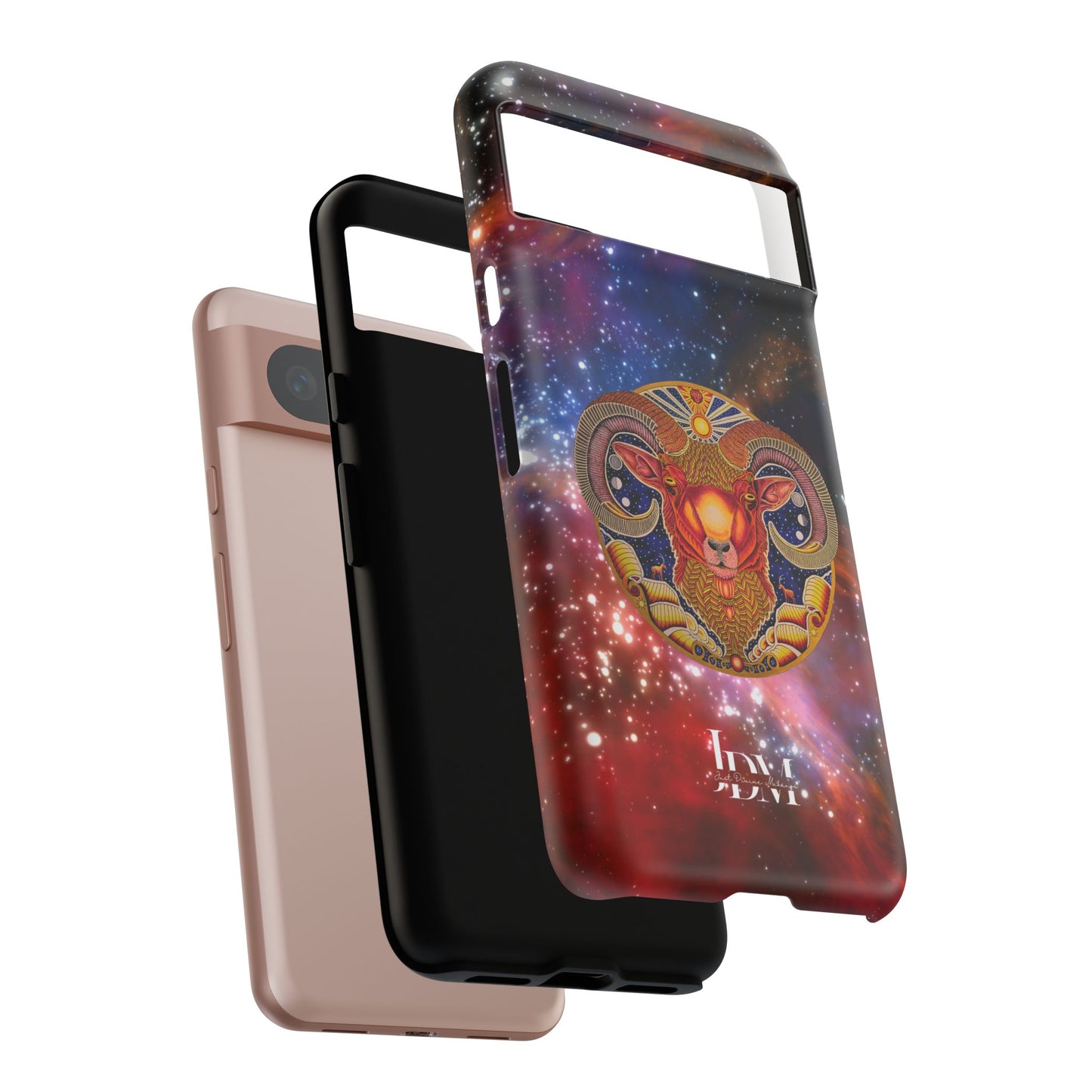 Aries Zodiac Tough Phone Case – Hand-Drawn Celestial Design (Non-AI)
