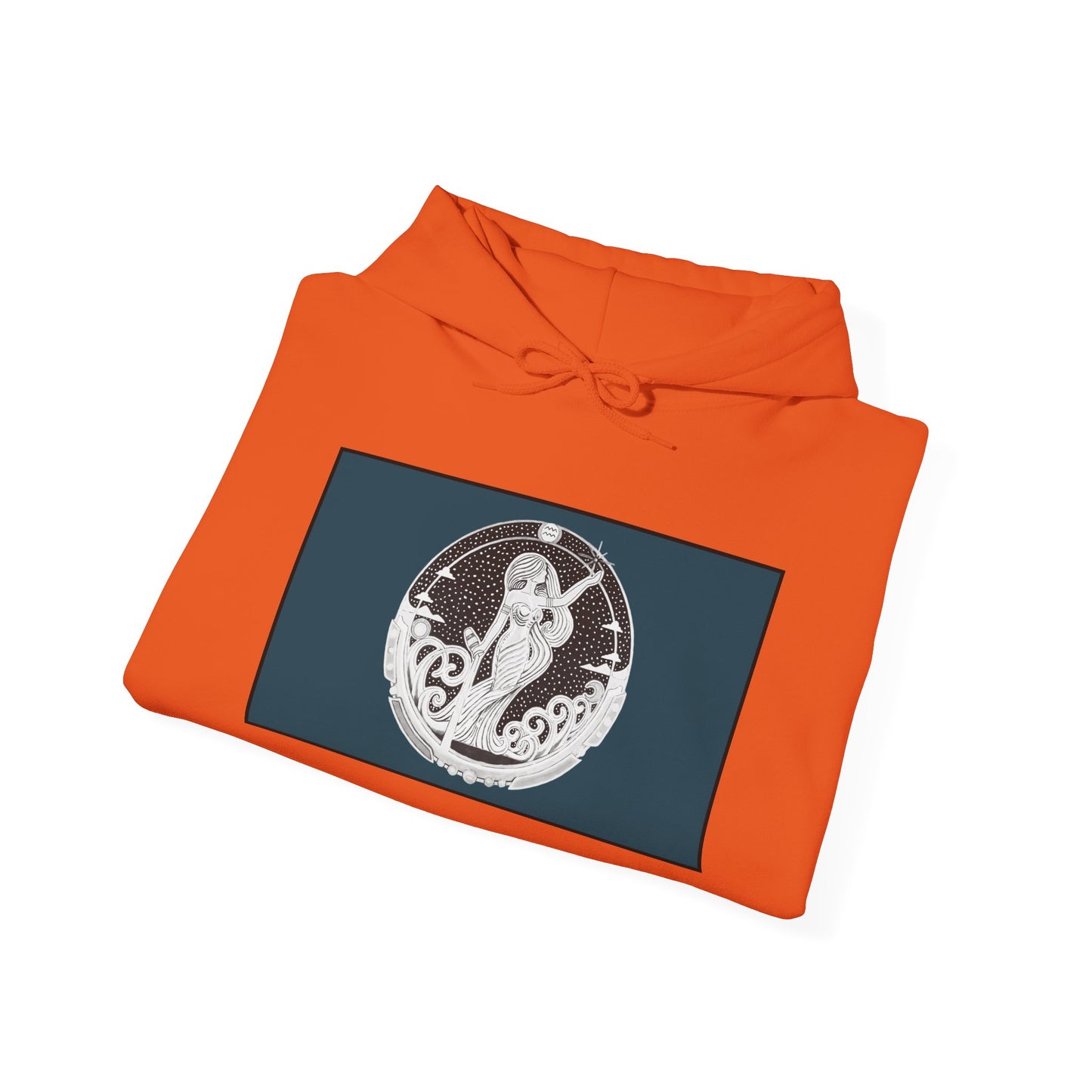 Aquarius Zodiac Hoodie – Hand-Drawn Celestial Design (Non-AI) Universal