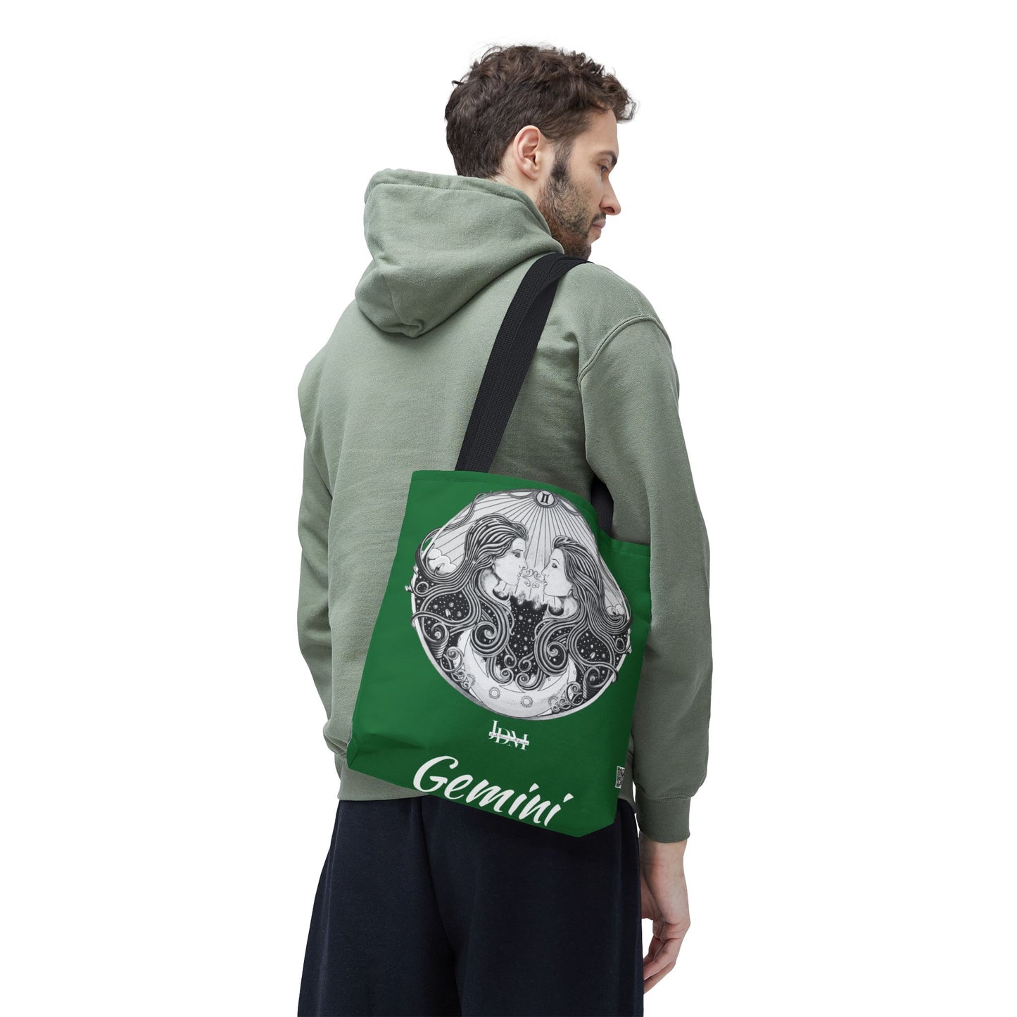 Gemini Zodiac Tote Bag - Hand-Drawn Celestial Design (Non-AI) Universal