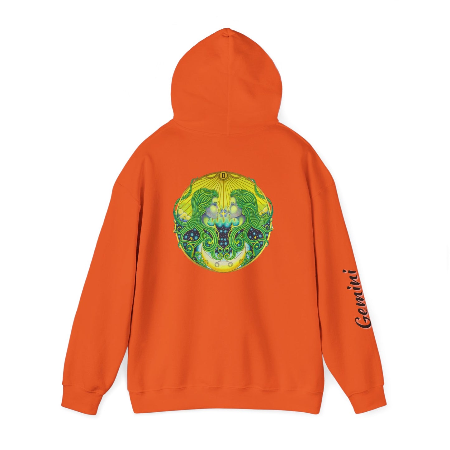 Gemini Zodiac Hoodie - Hand-Drawn Celestial Design (Non-AI)