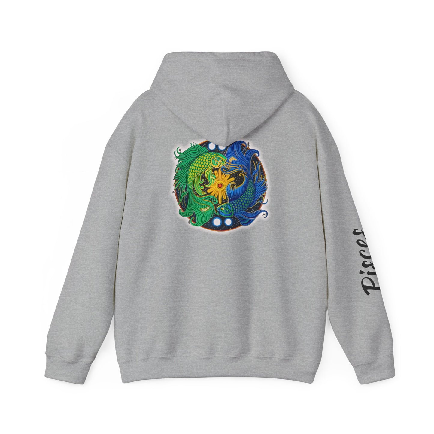 Pisces Zodiac Hoodie – Hand-Drawn Celestial Design (Non-AI)