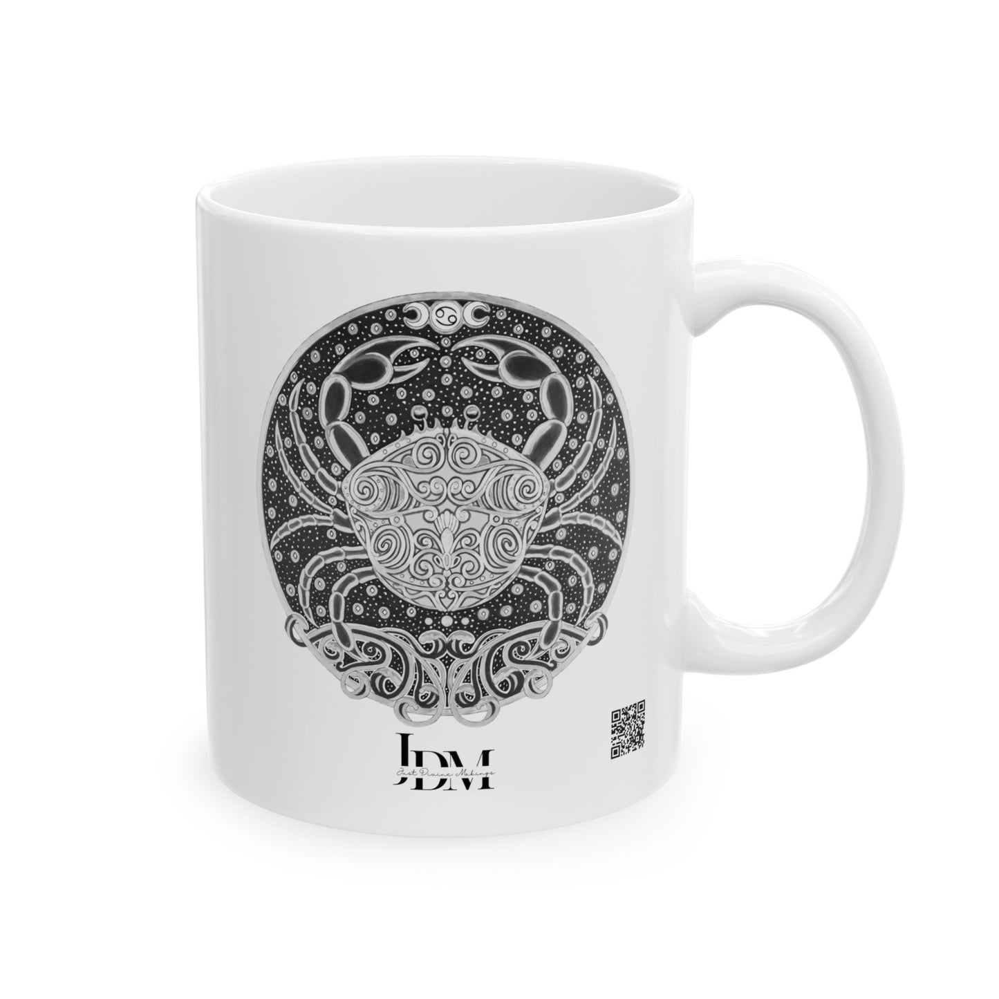 Cancer Zodiac Mug – Hand-Drawn Celestial Design (Non-AI) Universal