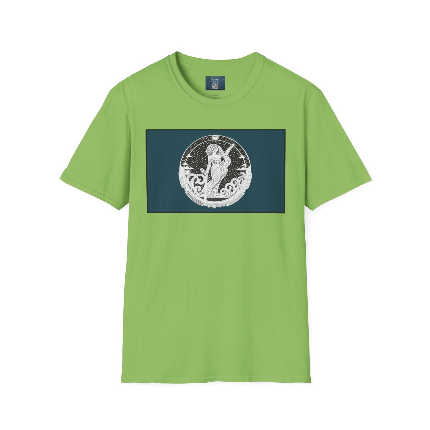 Aquarius Zodiac Crew Neck T-Shirt – Hand-Drawn Celestial Design (Non-AI) Universal