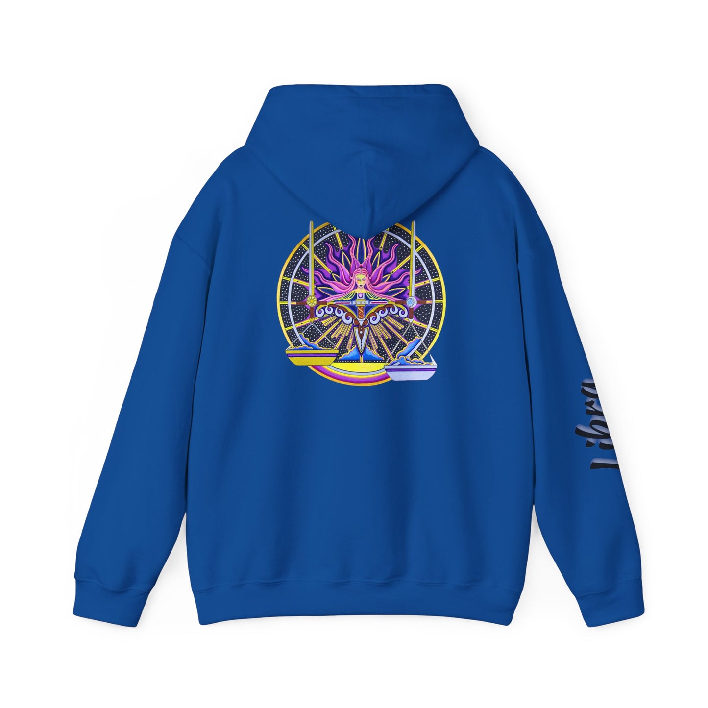 Libra Zodiac Hoodie – Hand-Drawn Celestial Design (Non-AI)