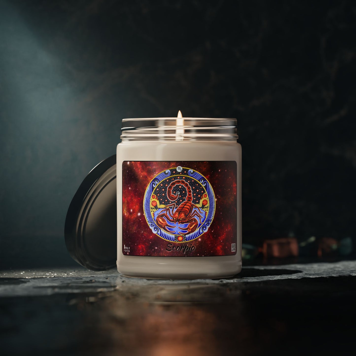 Scorpio Zodiac Soy Candle – Hand-Drawn Celestial Design (Non-AI)