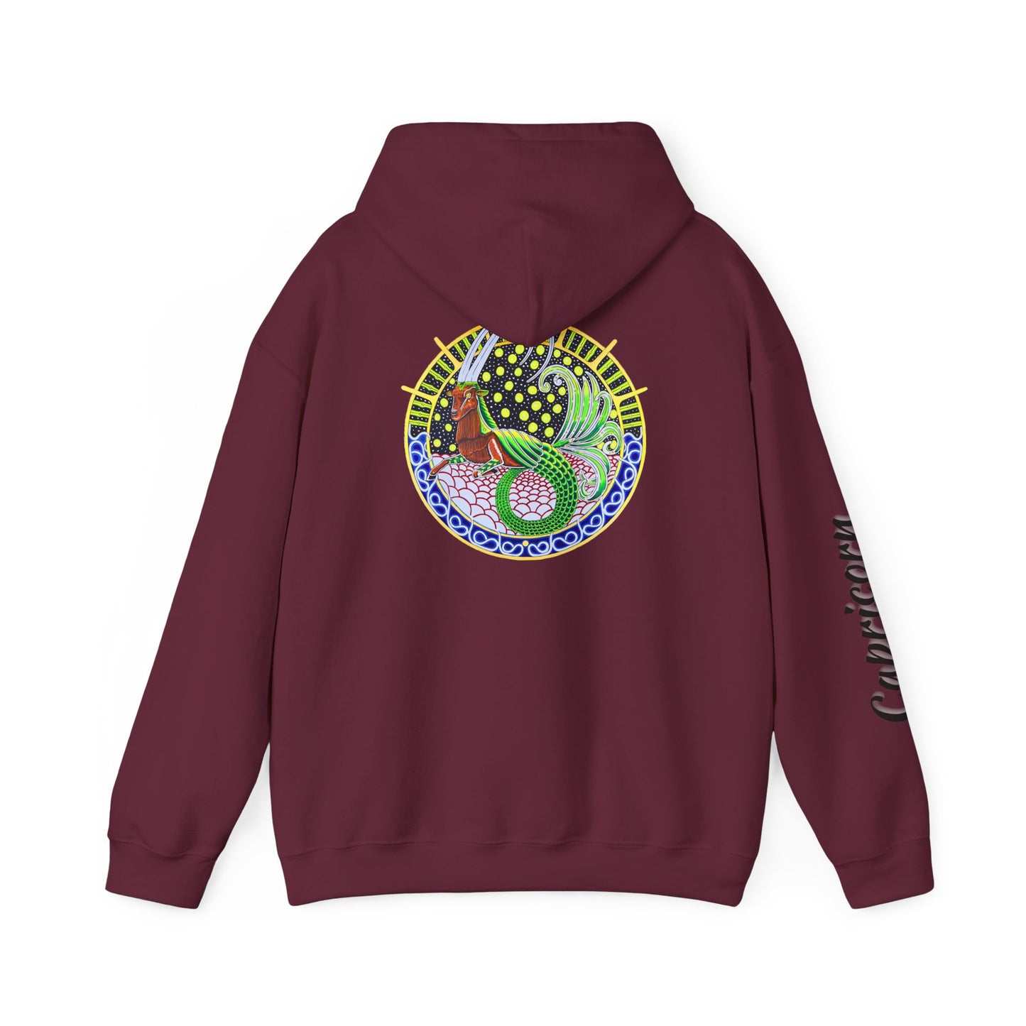 Capricorn Zodiac Hoodie – Hand-Drawn Celestial Design (Non-AI)