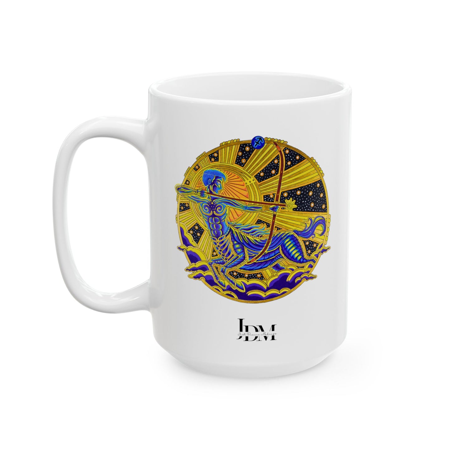 Sagittarius Zodiac Mug – Hand-Drawn Celestial Design (Non-AI)