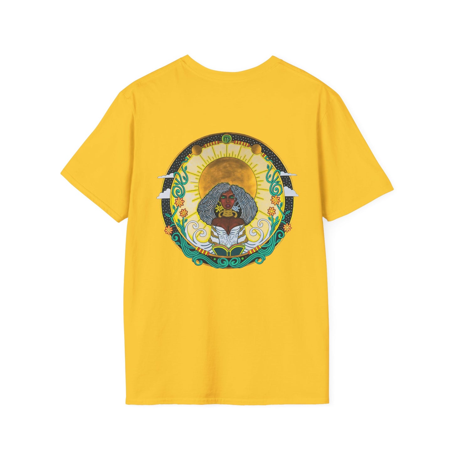 Virgo Zodiac Crew Neck T-Shirt – Hand-Drawn Celestial Design (Non-AI)