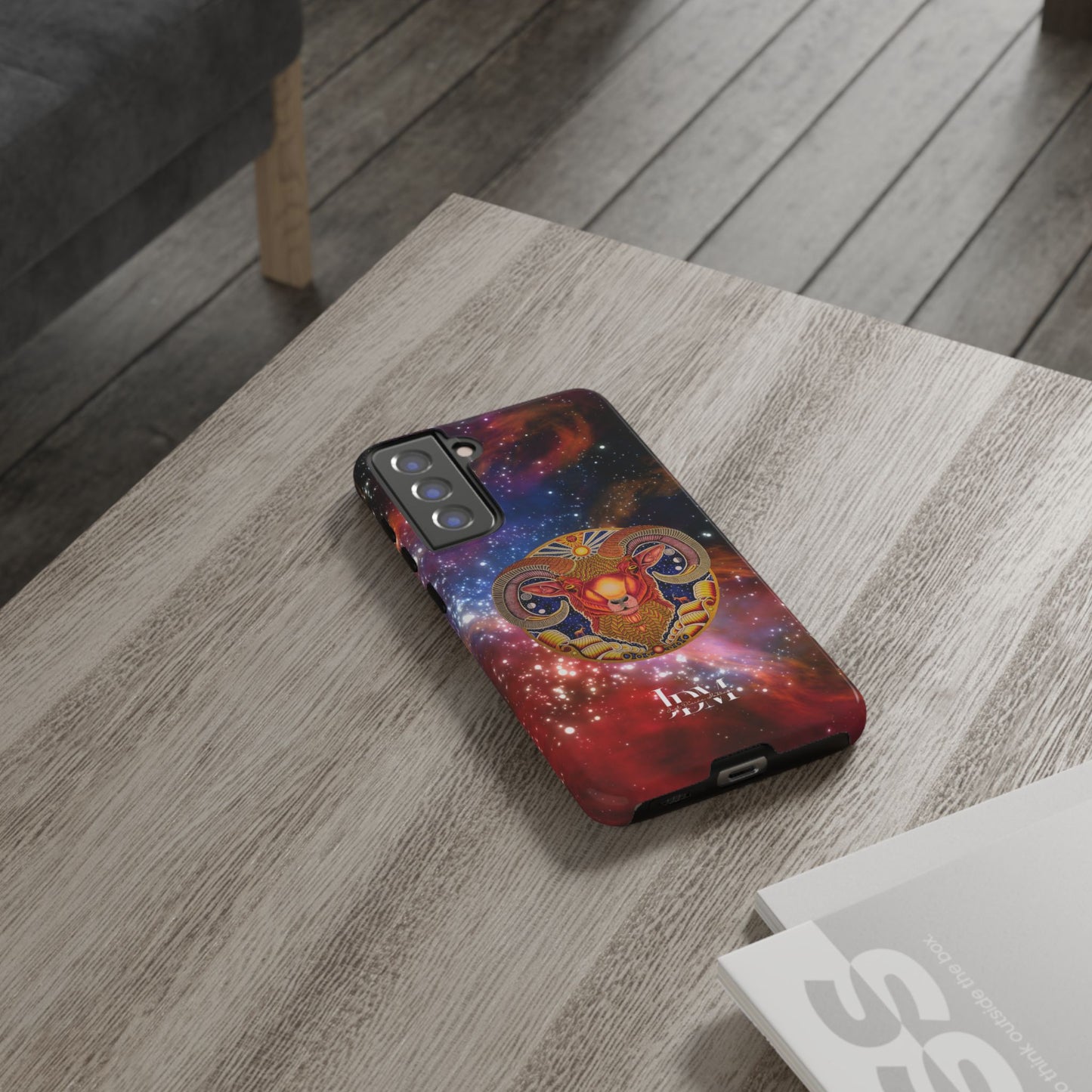 Aries Zodiac Tough Phone Case – Hand-Drawn Celestial Design (Non-AI)