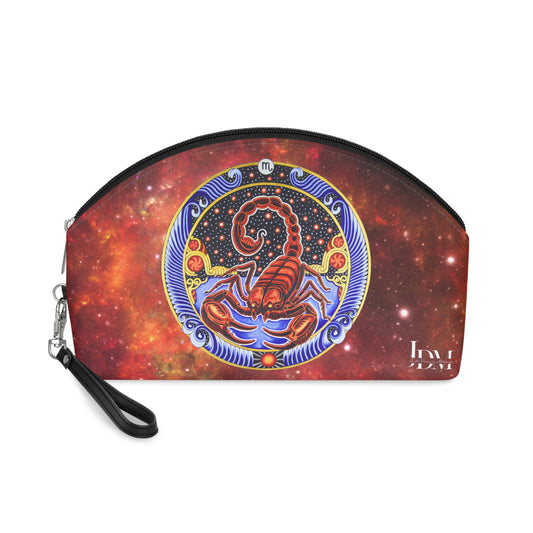Scorpio Zodiac Makeup Bag – Hand-Drawn Celestial Design (Non-AI)