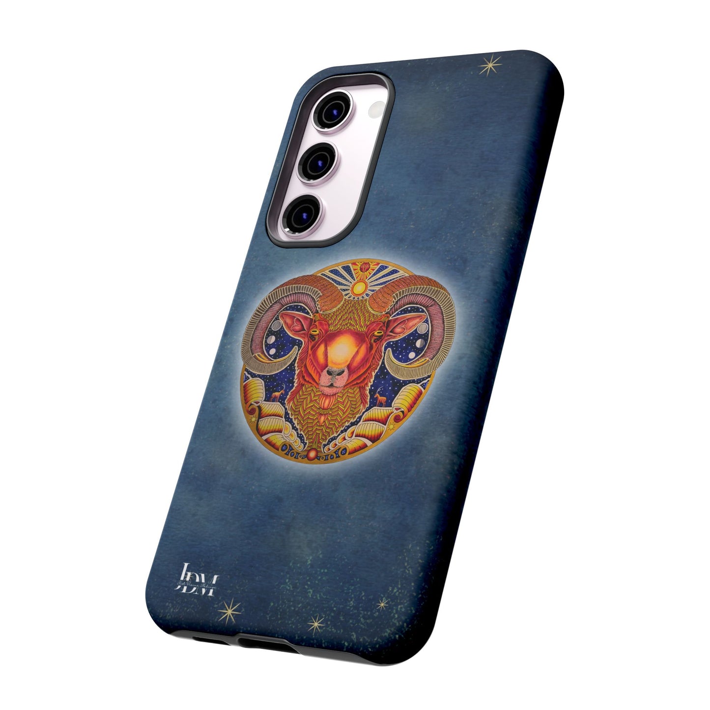 Aries Zodiac Phone Case - Hand-Drawn Celestial Design (Non-AI)