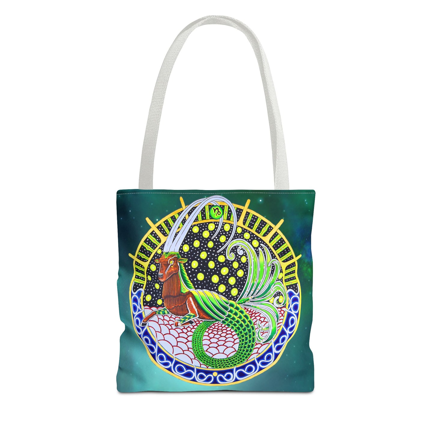 Capricorn Zodiac Tote Bag - Hand-Drawn Celestial Design (Non-AI)