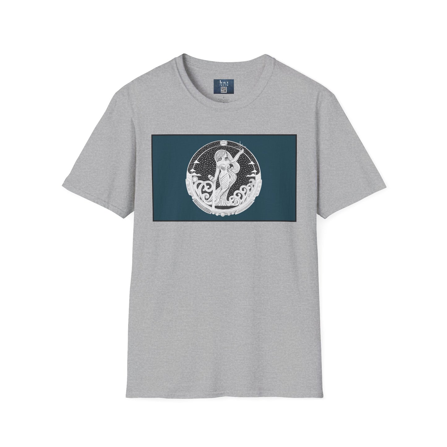 Aquarius Zodiac Crew Neck T-Shirt – Hand-Drawn Celestial Design (Non-AI) Universal