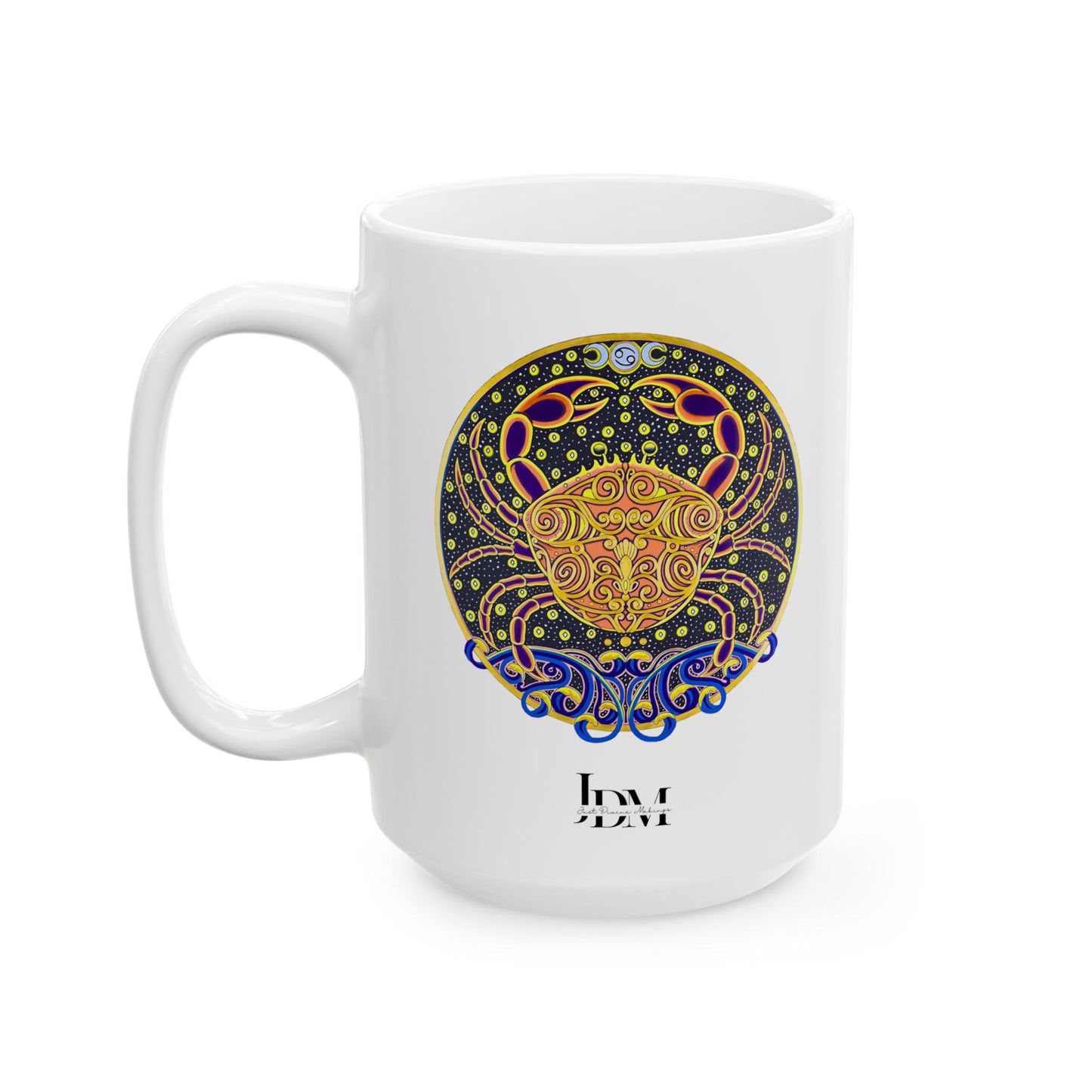 Cancer Zodiac Mug – Hand-Drawn Celestial Design (Non-AI)