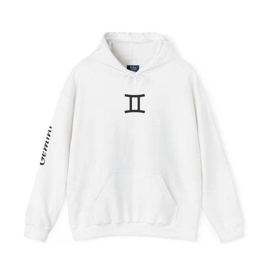 Gemini Zodiac Hoodie - Hand-Drawn Celestial Design (Non-AI)