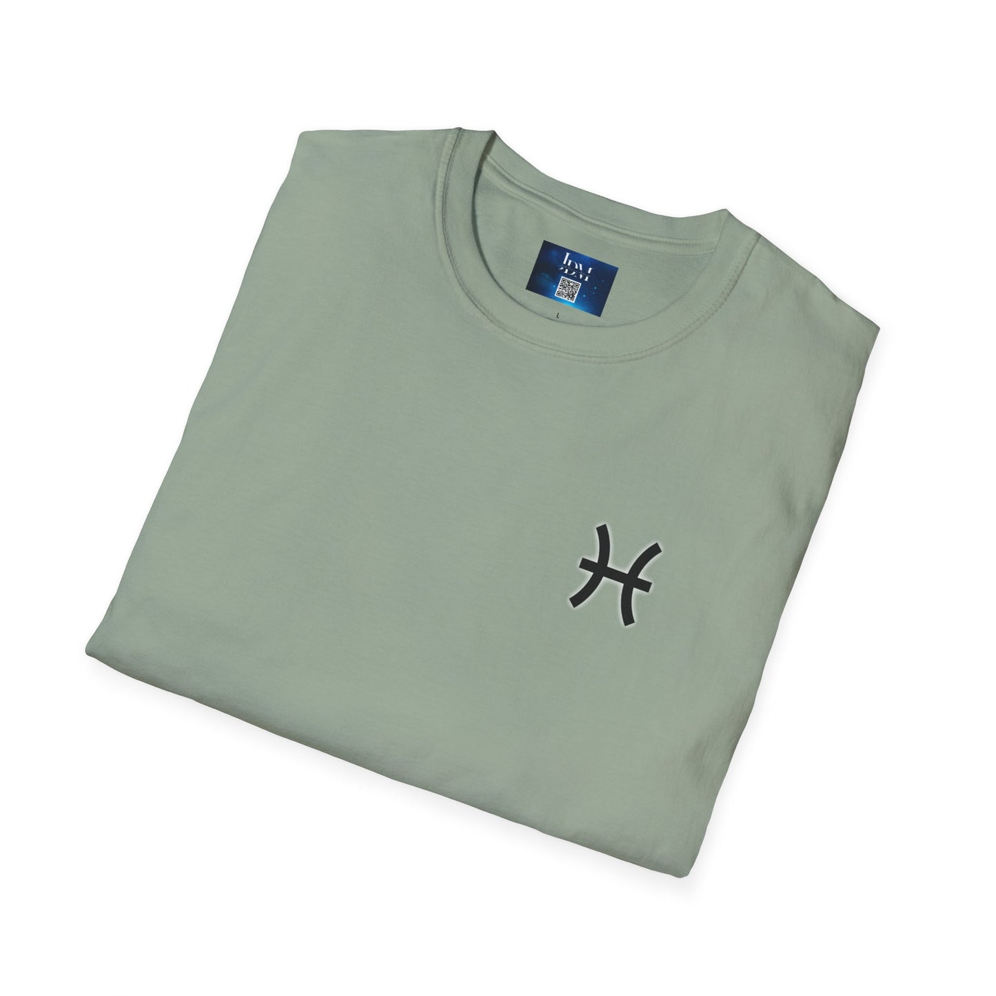 Pisces Zodiac SoftStyle T-Shirt - Hand-Drawn Celestial Design (Non-AI)