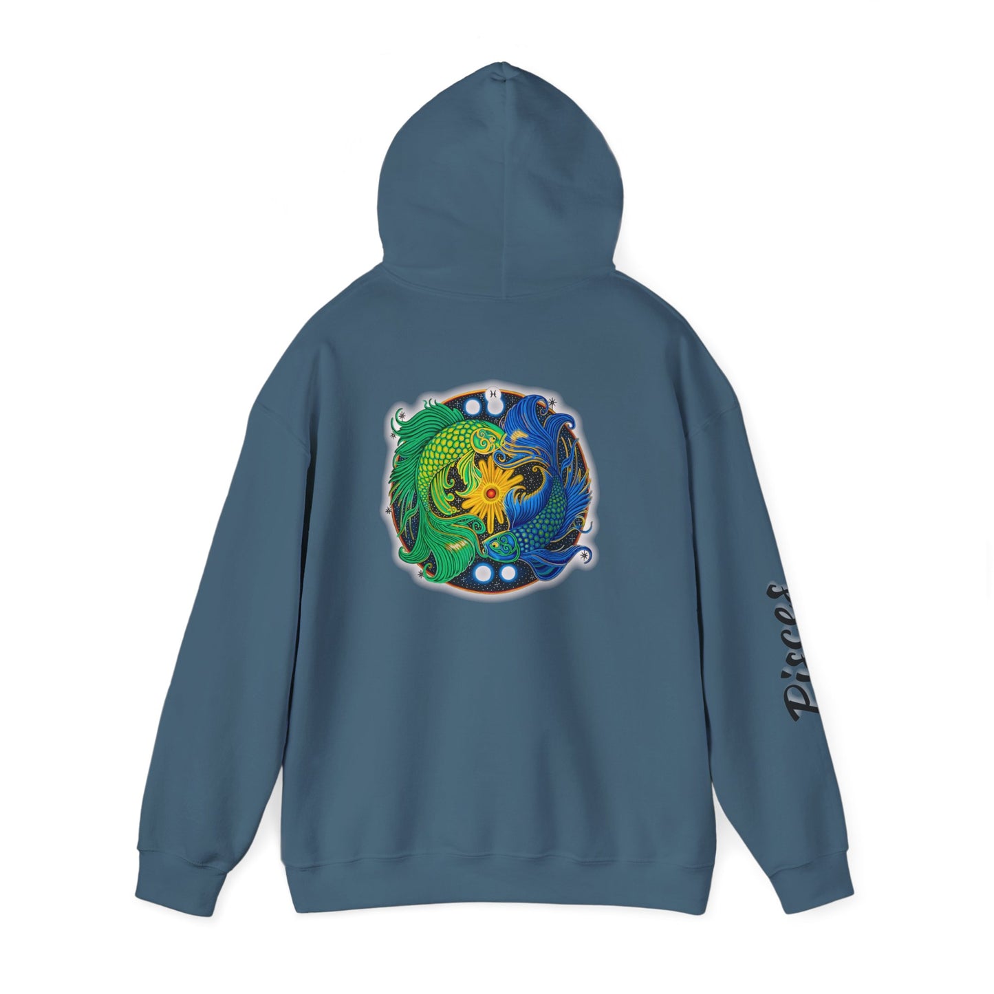 Pisces Zodiac Hoodie – Hand-Drawn Celestial Design (Non-AI)