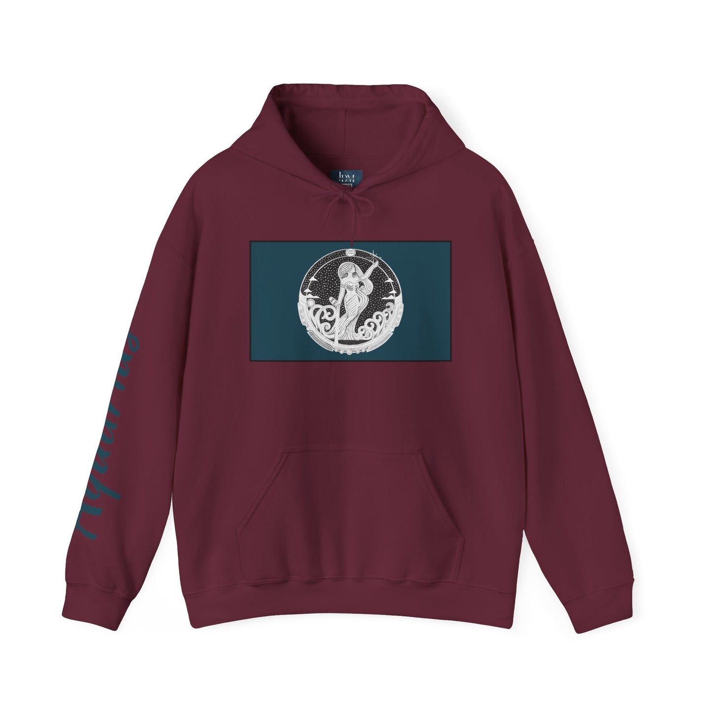 Aquarius Zodiac Hoodie – Hand-Drawn Celestial Design (Non-AI) Universal