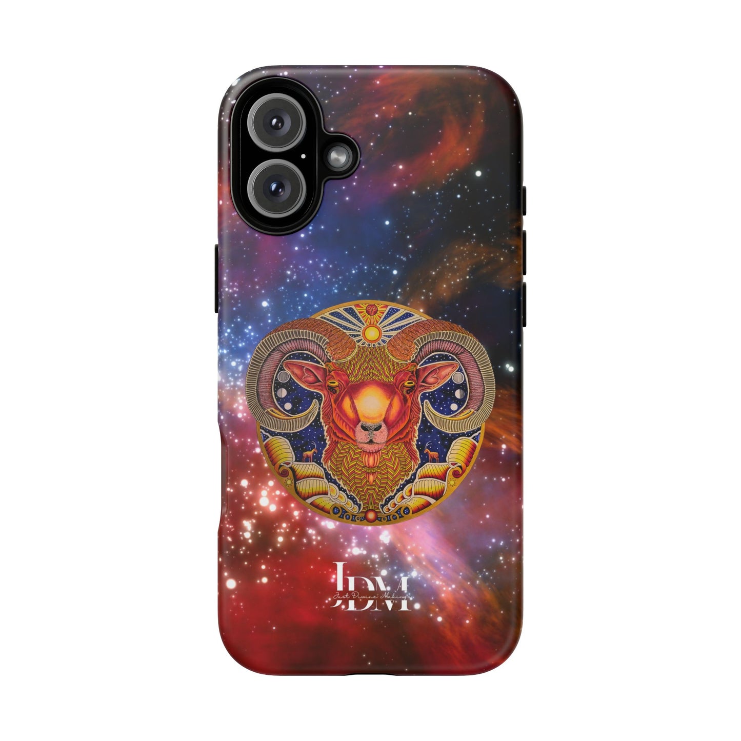 Aries Zodiac Tough Phone Case – Hand-Drawn Celestial Design (Non-AI)