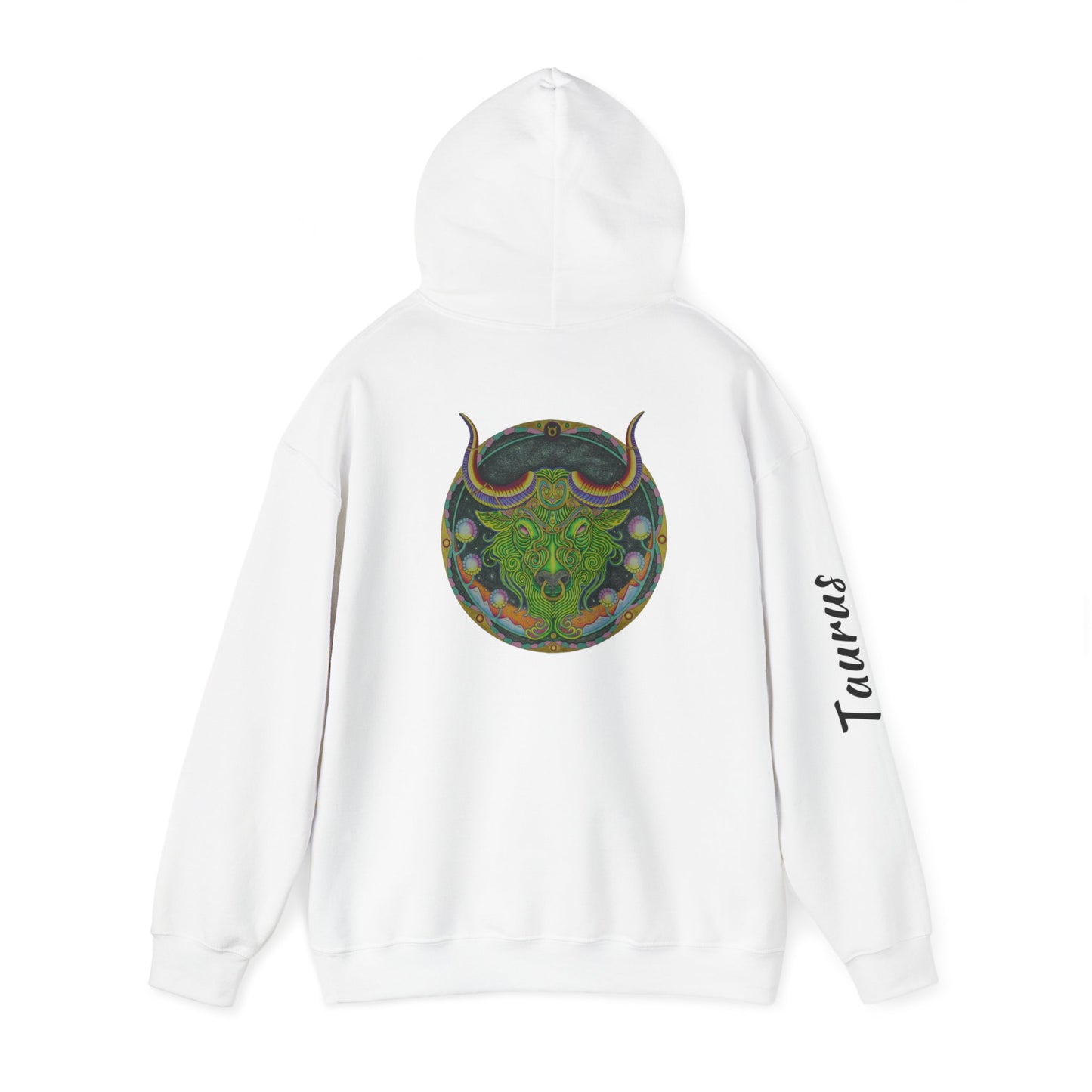 Taurus Zodiac Hoodie - Hand-Drawn Celestial Design (Non-AI)