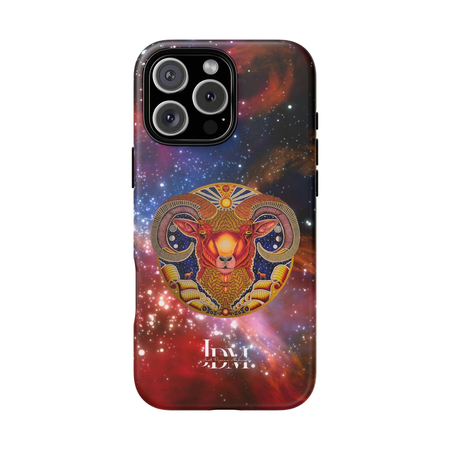 Aries Zodiac Tough Phone Case – Hand-Drawn Celestial Design (Non-AI)
