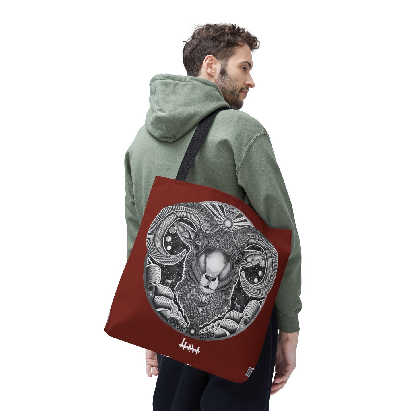 Aries Zodiac Tote Bag - Hand-Drawn Celestial Design (Non-AI) Universal