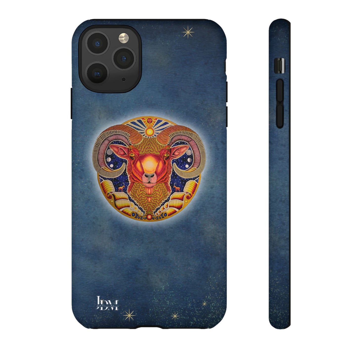 Aries Zodiac Phone Case - Hand-Drawn Celestial Design (Non-AI)