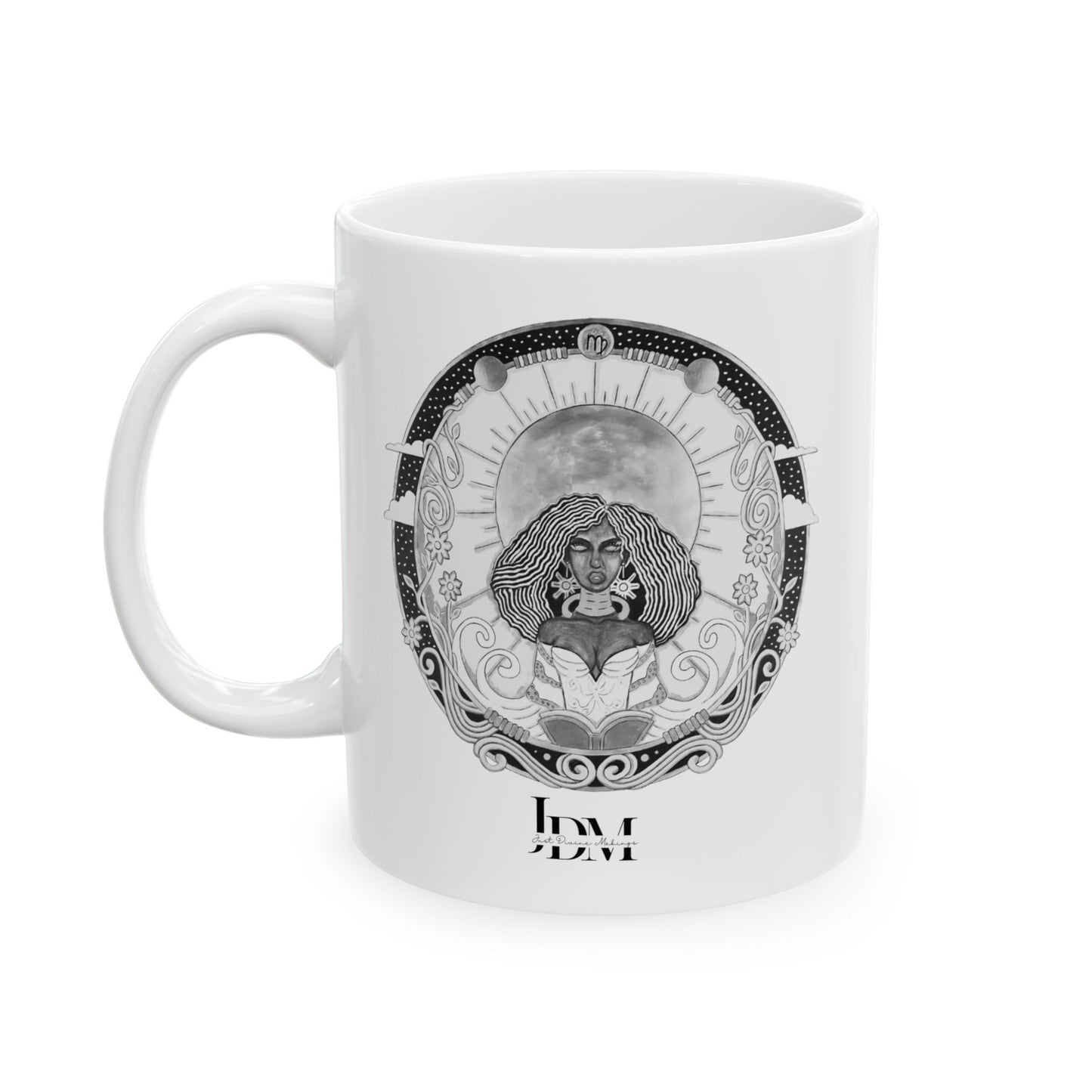 Virgo Zodiac Mug – Hand-Drawn Celestial Design (Non-AI) Universal