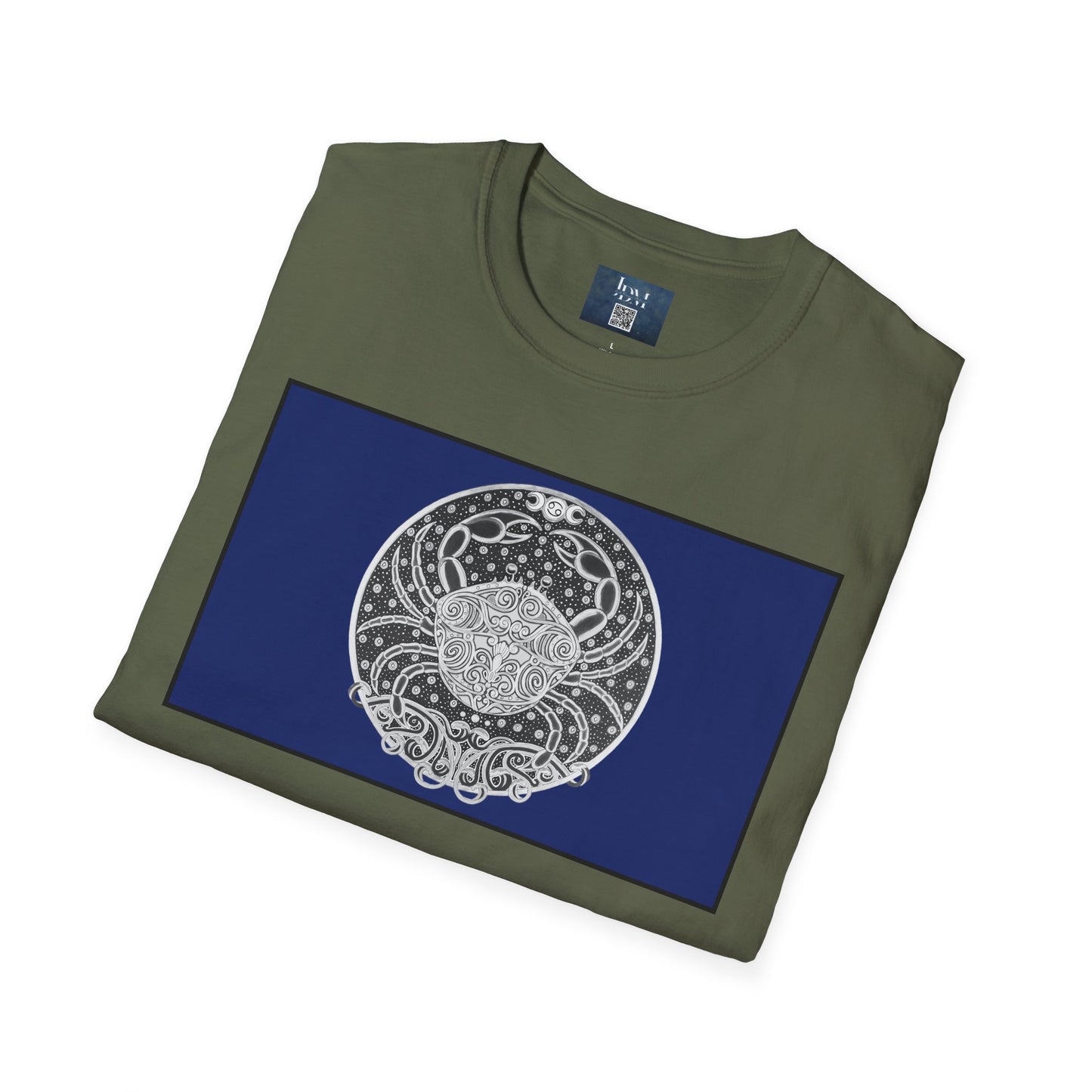 Cancer Zodiac Crew Neck T-Shirt – Hand-Drawn Celestial Design (Non-AI) Universal