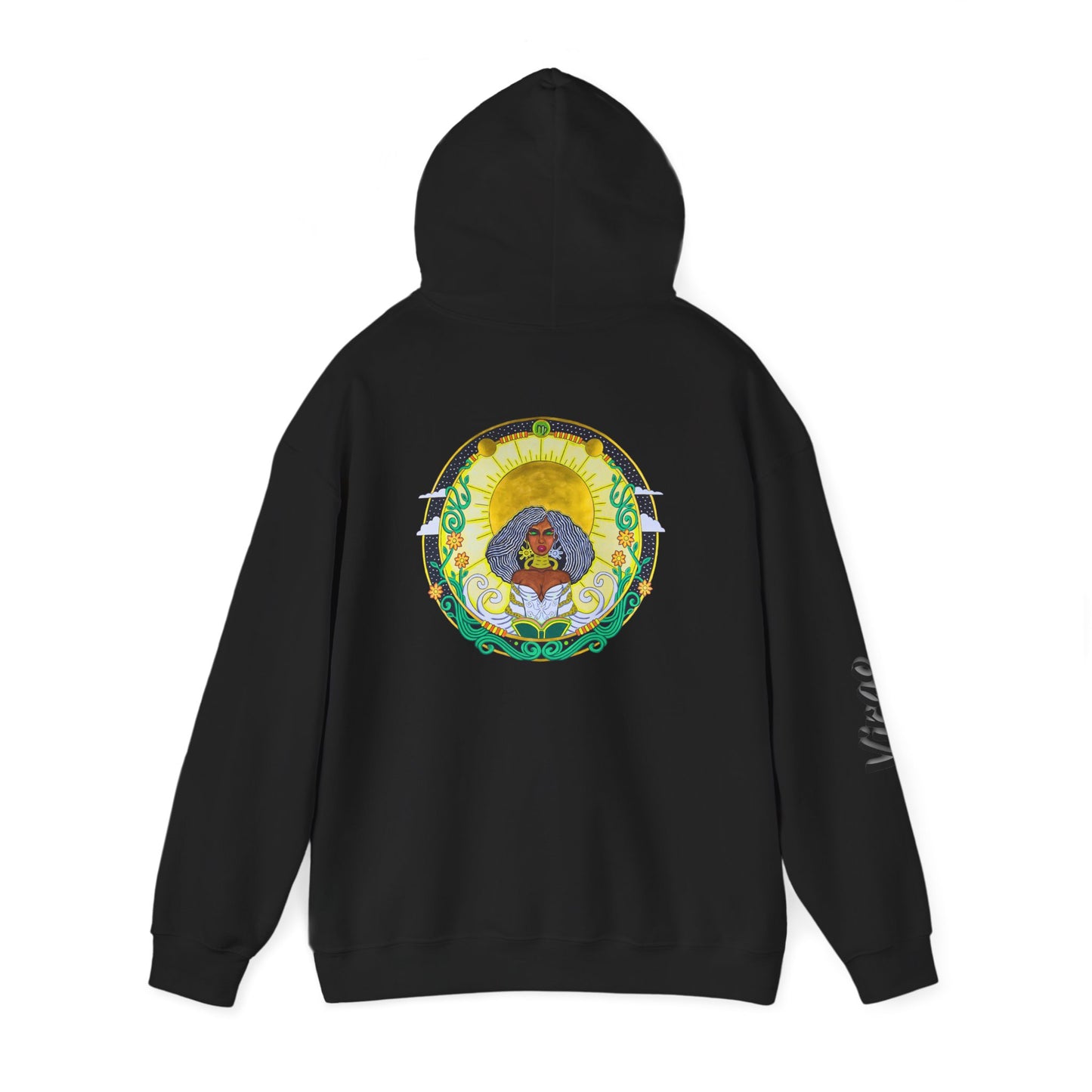Virgo Zodiac Hoodie – Hand-Drawn Celestial Design (Non-AI)