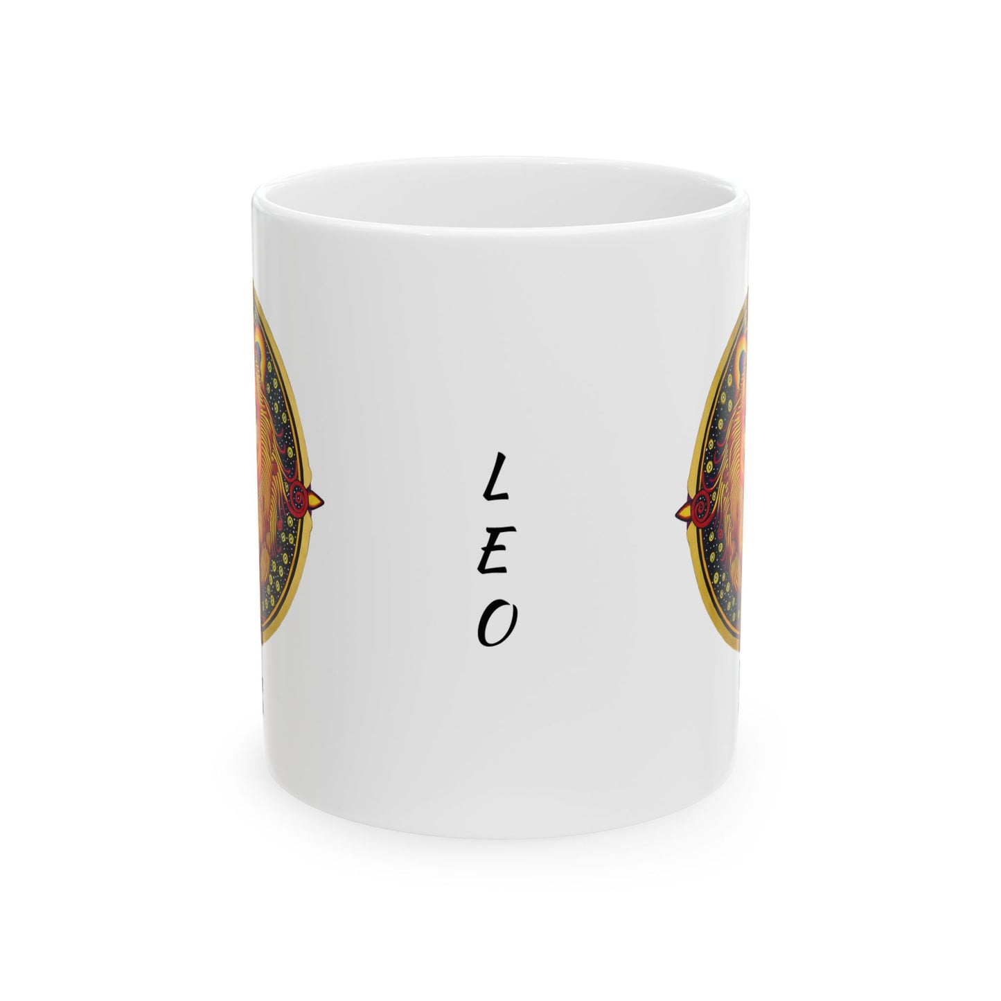 Leo Zodiac Mug – Hand-Drawn Celestial Design (Non-AI)