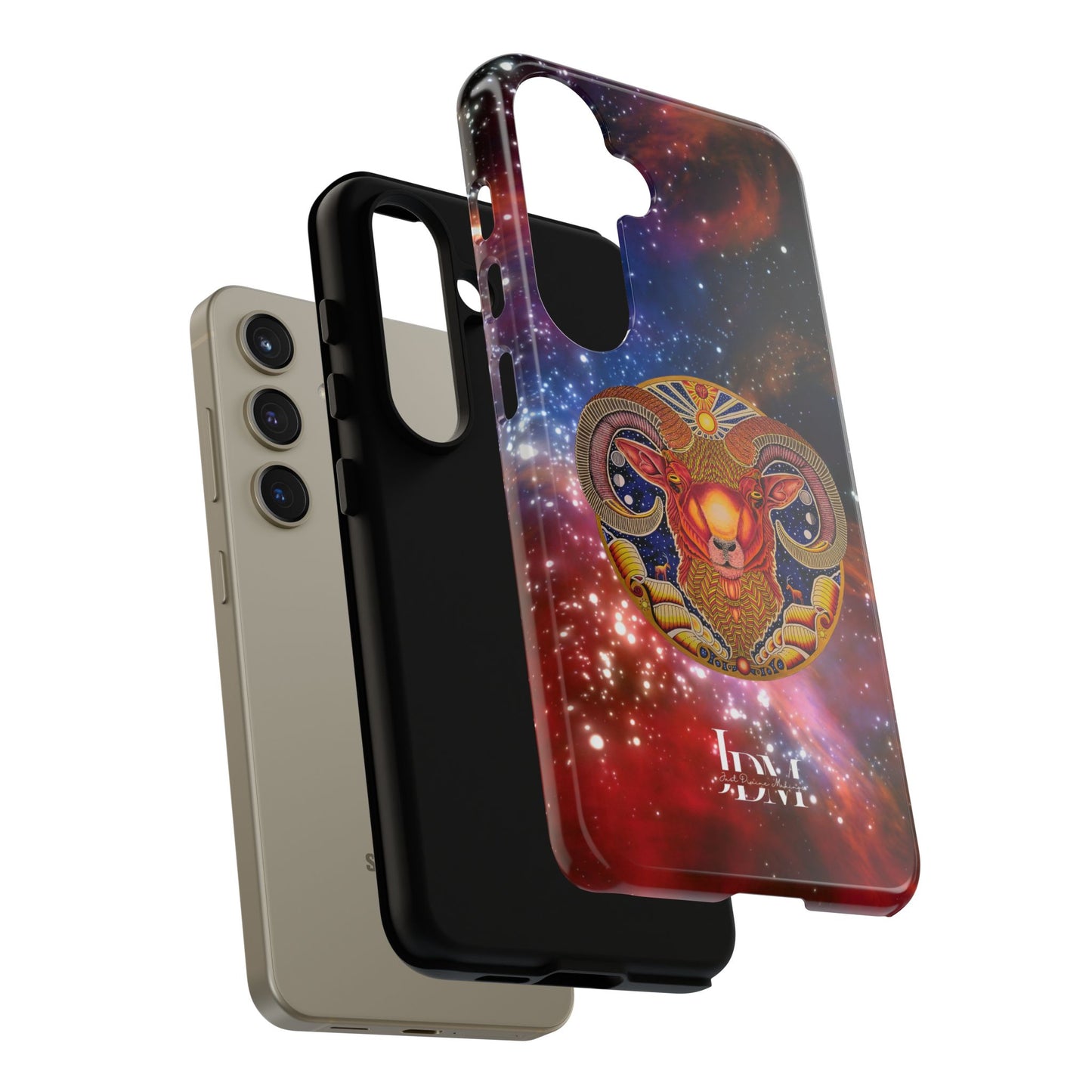 Aries Zodiac Tough Phone Case – Hand-Drawn Celestial Design (Non-AI)