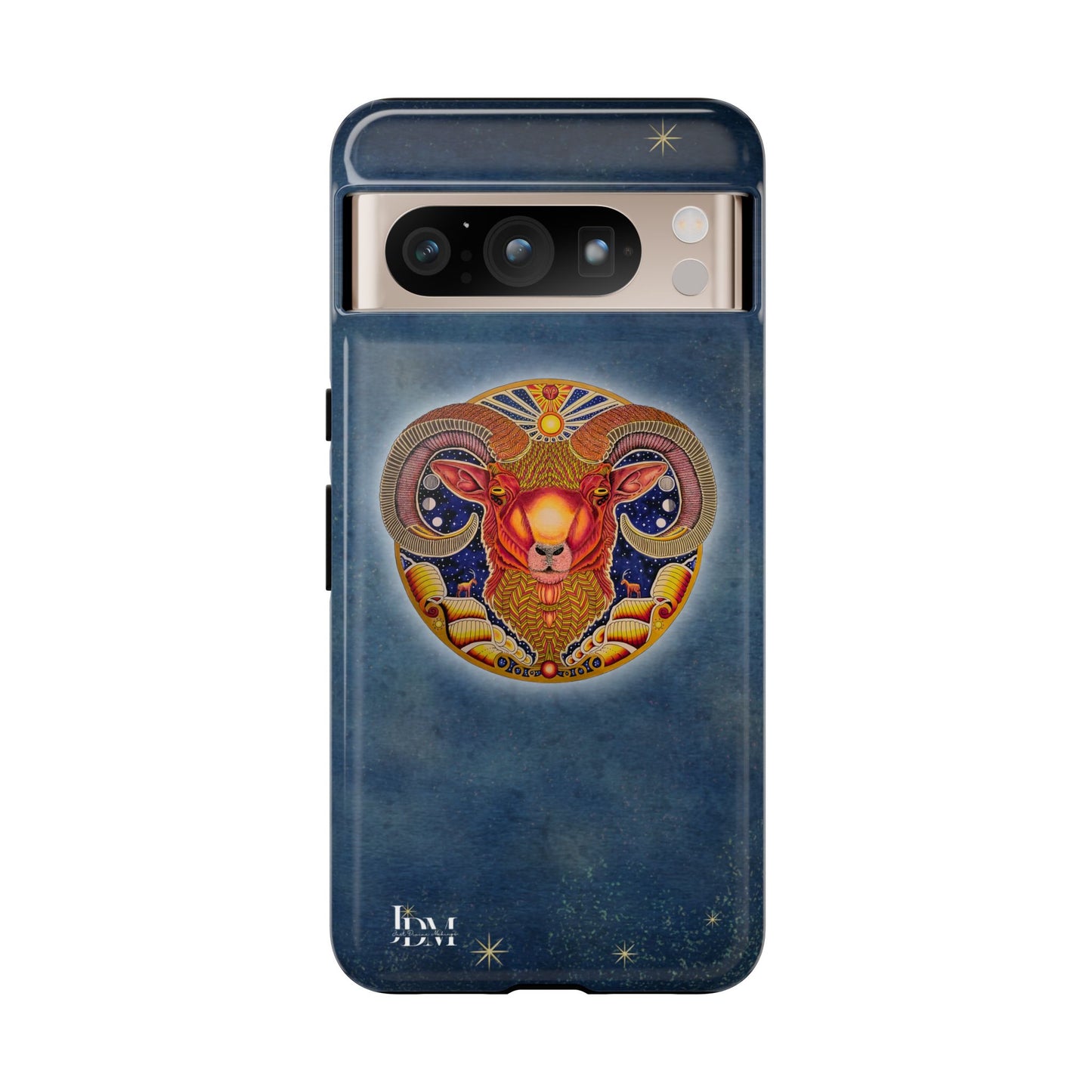 Aries Zodiac Phone Case - Hand-Drawn Celestial Design (Non-AI)