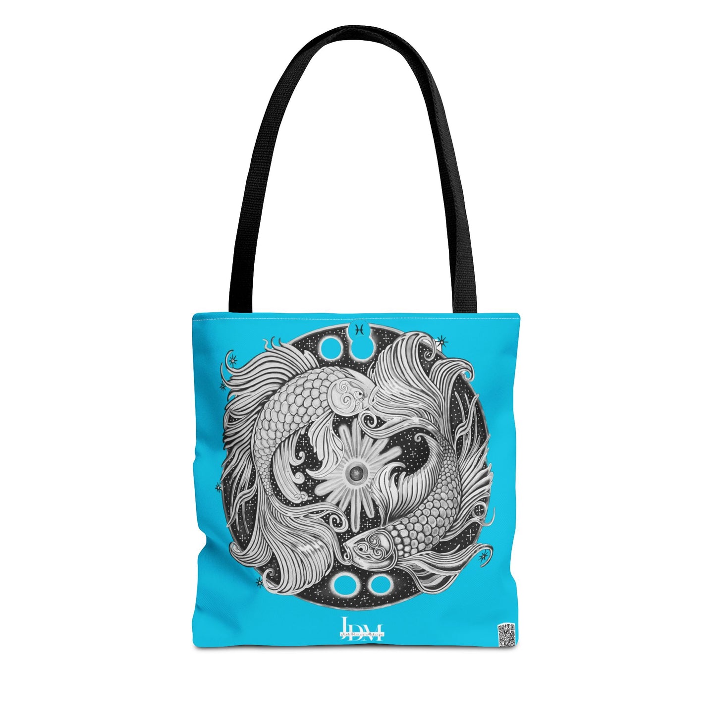 Pisces Zodiac Tote Bag - Hand-Drawn Celestial Design (Non-AI) Universal