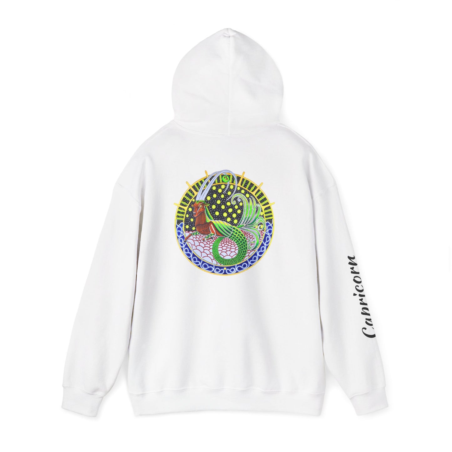 Capricorn Zodiac Hoodie – Hand-Drawn Celestial Design (Non-AI)