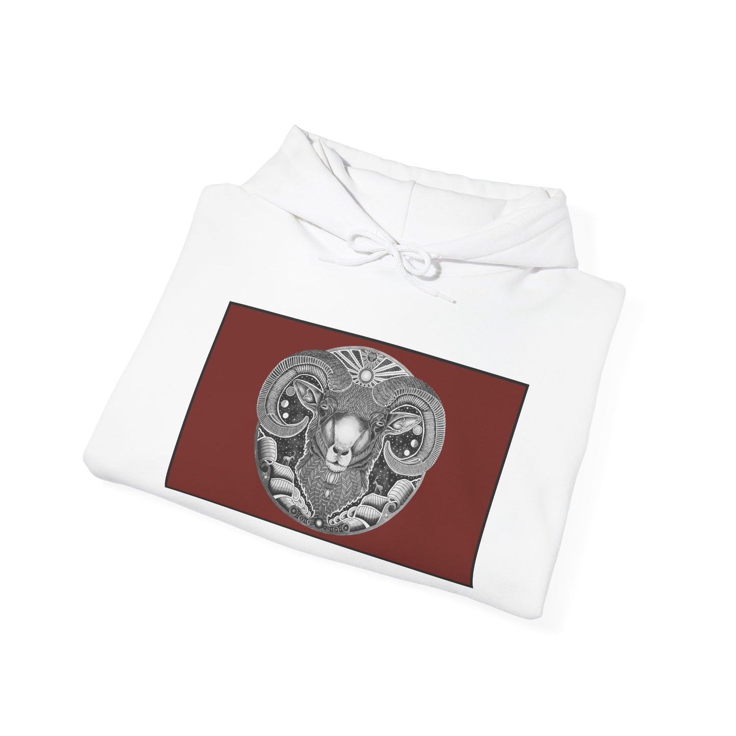 Aries Zodiac Hoodie - Hand-Drawn Celestial Design (Non-AI) Universal