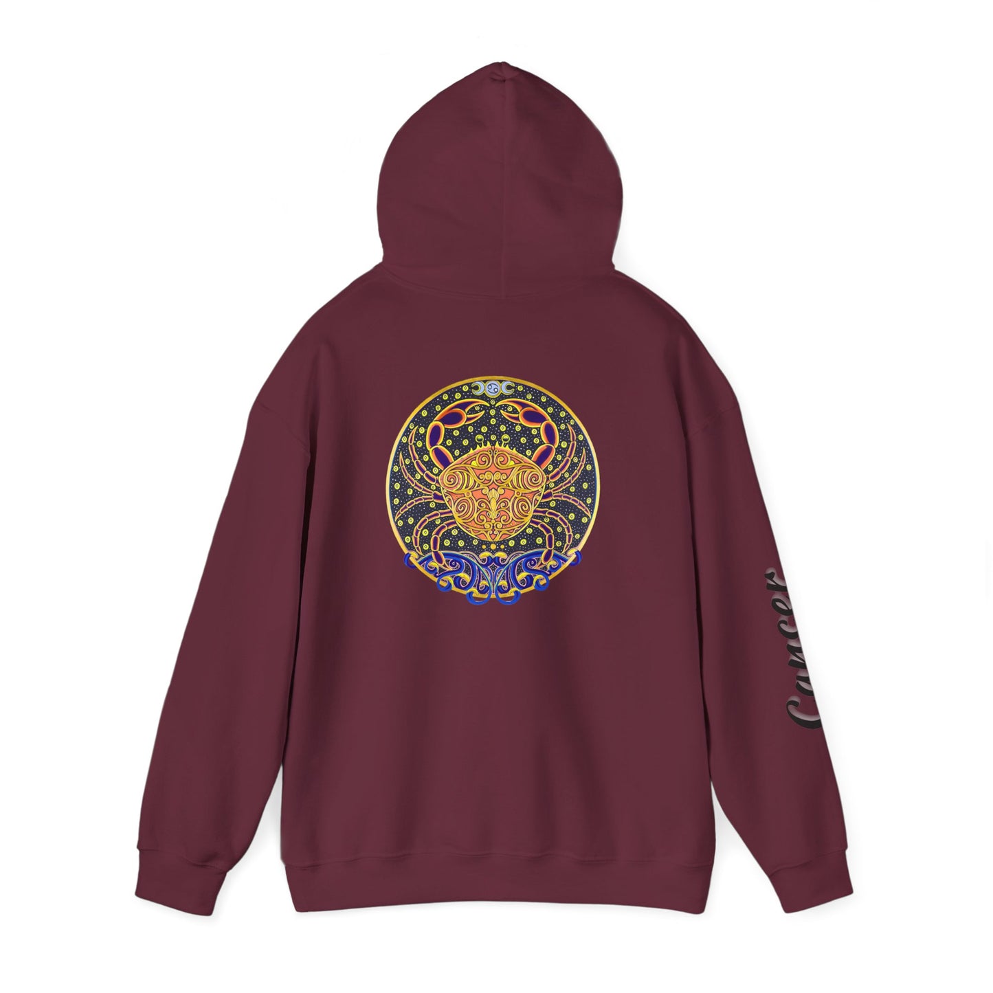 Cancer Zodiac Hoodie – Hand-Drawn Celestial Design (Non-AI)