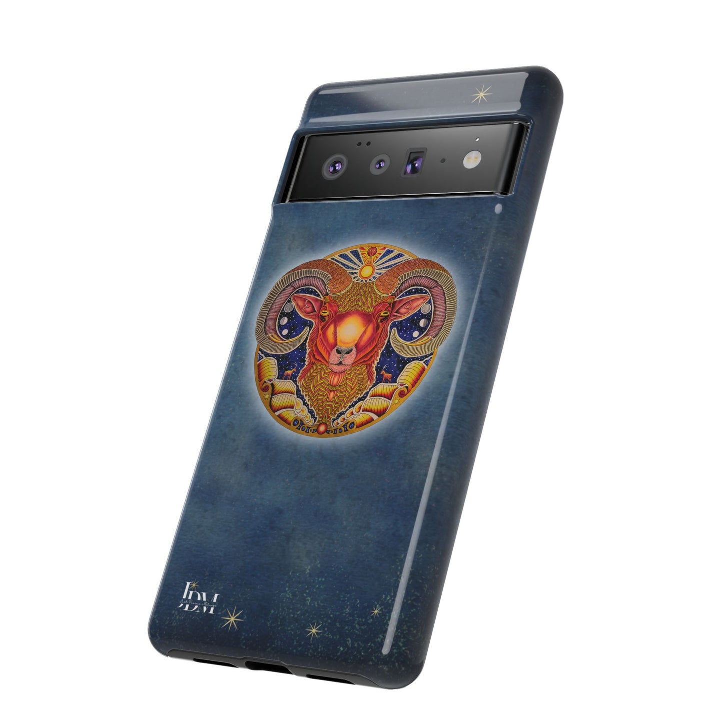 Aries Zodiac Phone Case - Hand-Drawn Celestial Design (Non-AI)